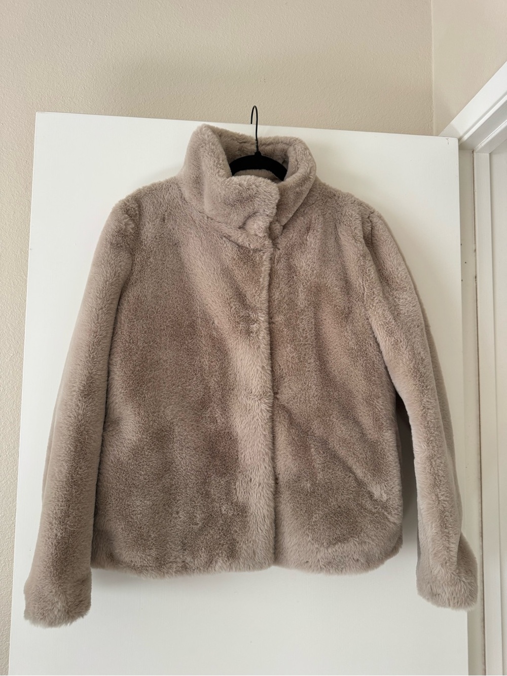 Mango Plush Teddy Jacket in Tan
